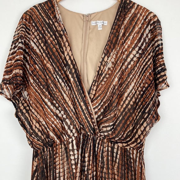 Sandra Darren Brown Black Neutral Print Dress stylish comfortable flattering - Picture 3 of 14